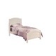 preview thumbnail 2 of 6, Twin Youth Bed with Carved Headboard - Elegant and Simple White Design