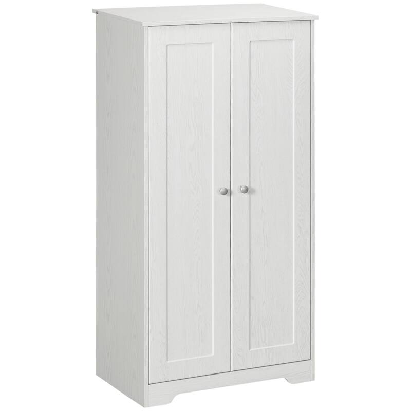 HOMCOM Kitchen Pantry, Freestanding Cupboard with 2 Doors, Adjustable Shelves for Living Room, Dining Room and Bedroom