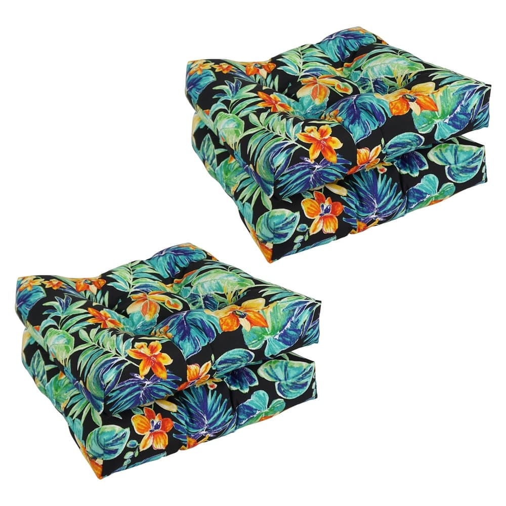 19-inch Square Tufted Indoor/Outdoor Chair Cushions (Set of 4) - 19" x 19"