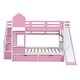 preview thumbnail 22 of 64, Full over Full Castle Bunk Bed with Drawers, Shelves and Slide, Gray