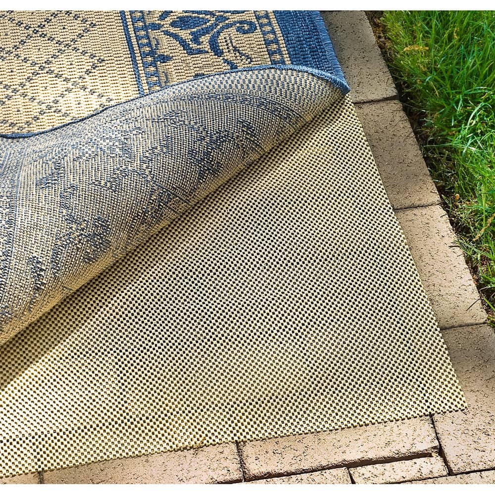 SAFAVIEH Outdoor Rug Pad Extra Grip 1/8" with Open Weave Grid Pattern - Slip Resistant & Trim-to-Fit - Creme