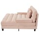 preview thumbnail 8 of 57, 57-In Chenille Upholstered Chaise Lounge with Adjustable Backrest & LED Light Strip