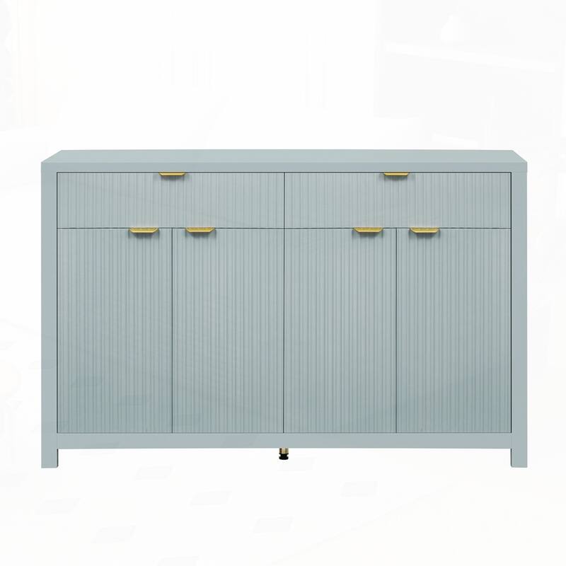 Wave-Pattern Sideboard Cabinet with 2 Drawers and 4 Doors