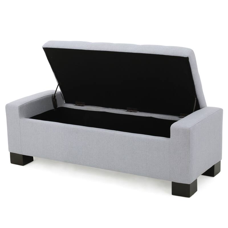 Storage Bench Upholstered Seat, End of Bed Bench Ottoman