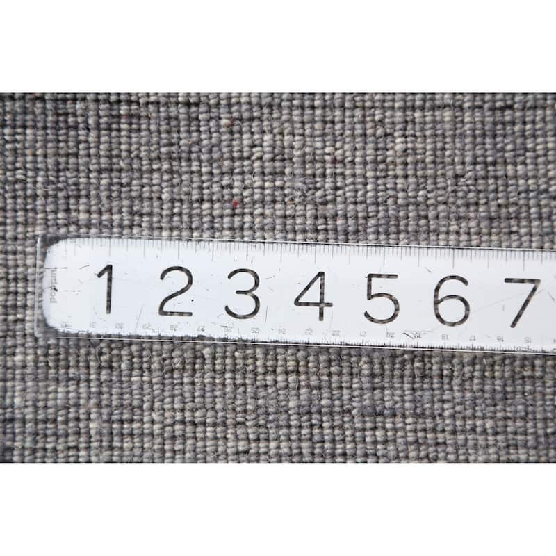 Tribal Modern Gabbeh Indian Rug Handmade Grey Wool Carpet - 5'5" x 7'8"