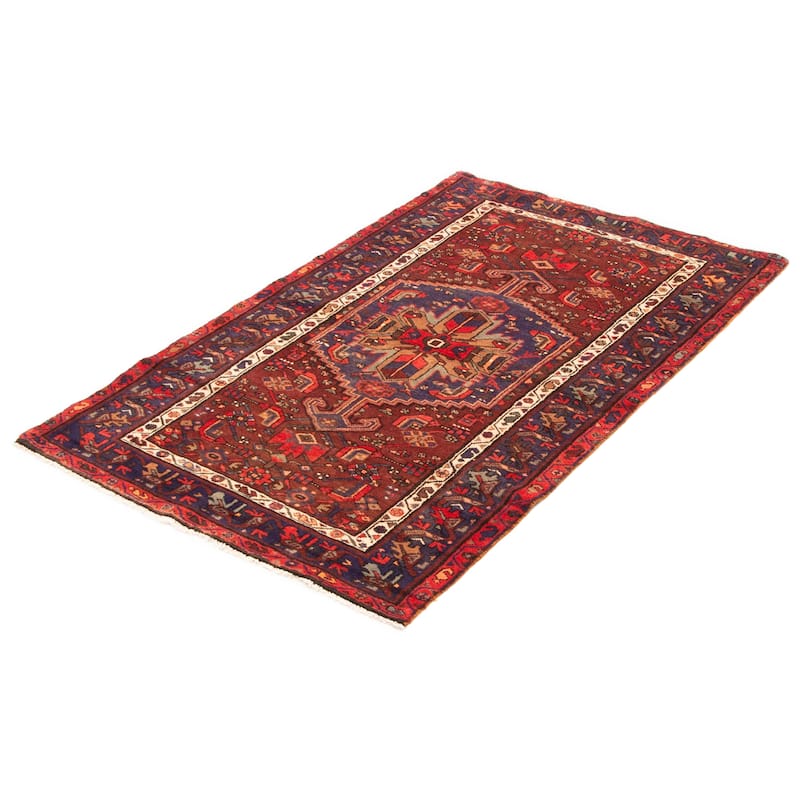 ECARPETGALLERY Hand-knotted Andelz Red Wool Rug - 4'3 x 6'11