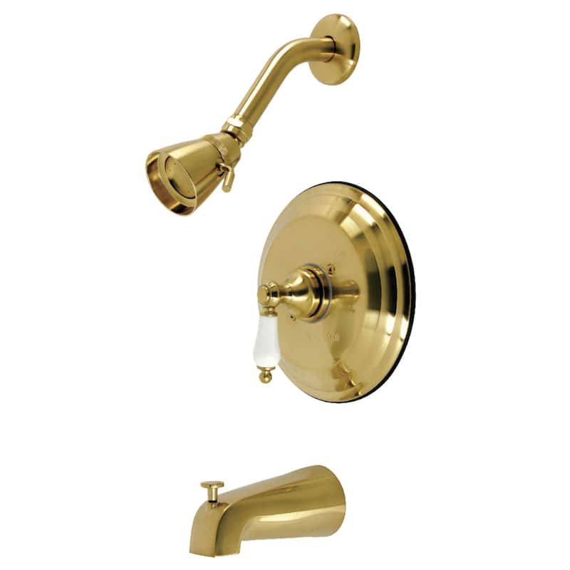 Kingston Brass Restoration Tub and Shower Faucet - Brushed Brass