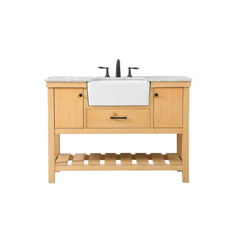 Elegant Lighting VF60148 Clement 48" Free Standing Single Basin Vanity - Natural Wood - Wood Finish