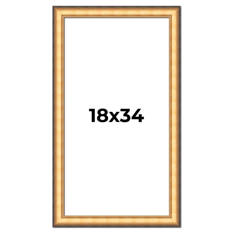 18x34 Frame Gold Plein Aire Solid Wood Picture Frame Width 2 Inches |