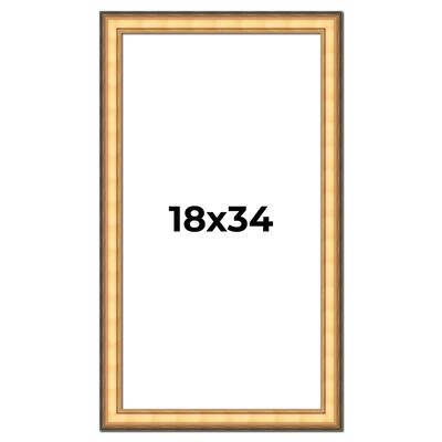 18x34 Frame Gold Plein Aire Solid Wood Picture Frame Width 2 Inches |
