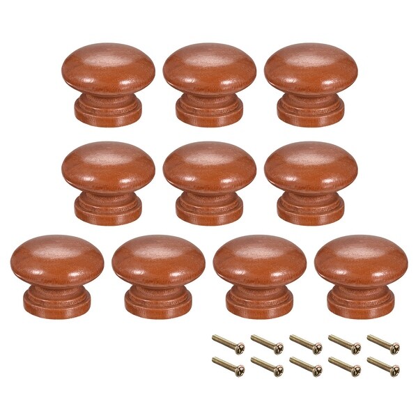 Round Pull Knob Handle 33mm Dia Cabinet Furniture Bedroom Kitchen Drawer 10pcs - 35mmx25mm(D*H)-10pcs
