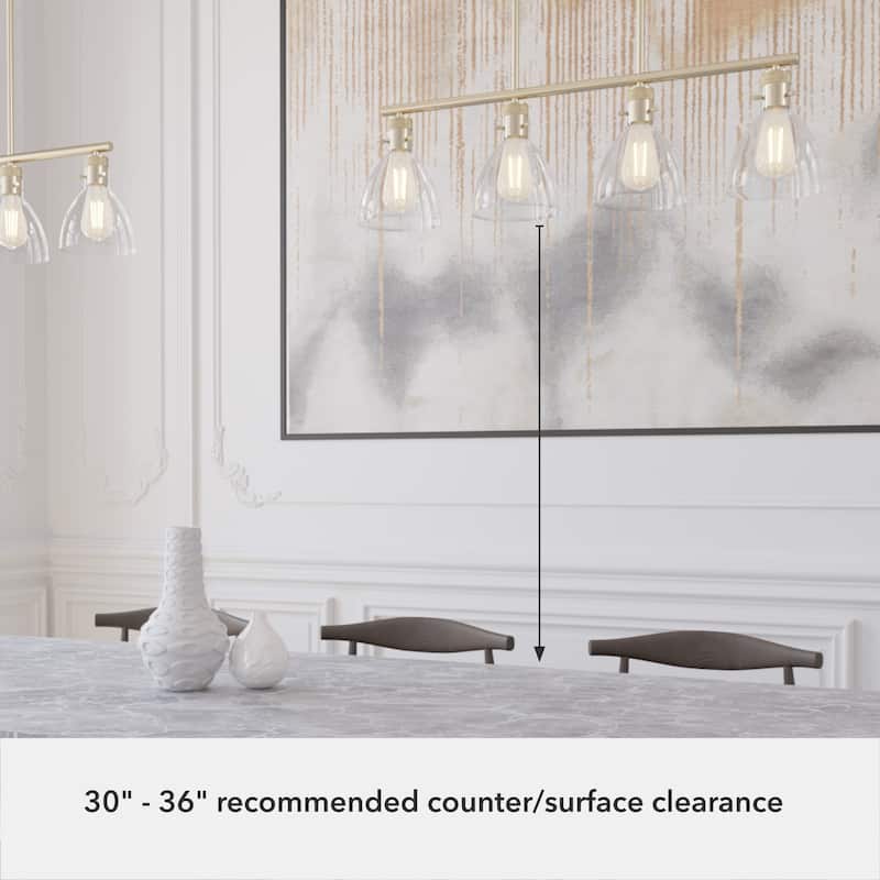 Hunter Van Nuys Linear Chandelier - Kitchen Island, Dining Room - Industrial, Modern Farmhouse, Transitional