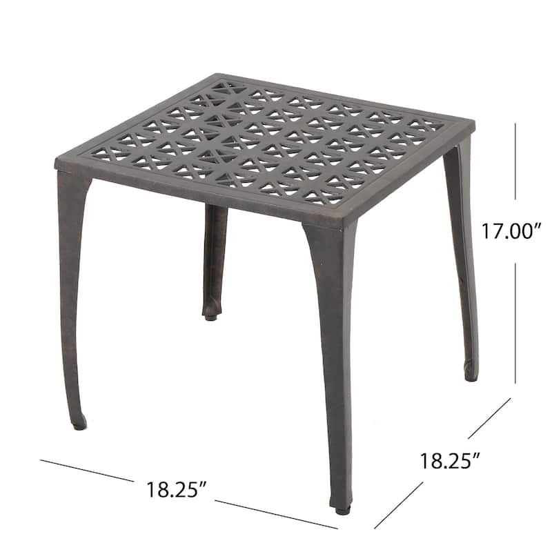 Kai Outdoor 18-inch Square Aluminum Side Table by Christopher Knight Home