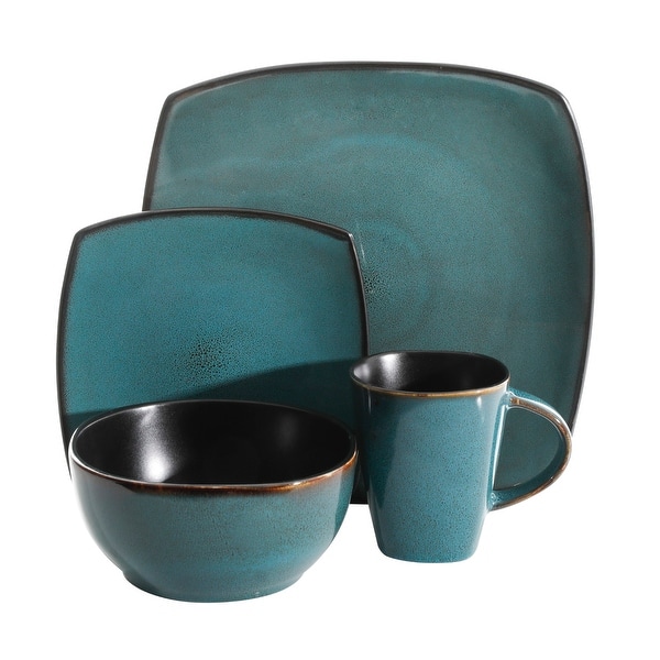 Gibson Soho Lounge Square 16-Piece Reactive Glaze Stoneware