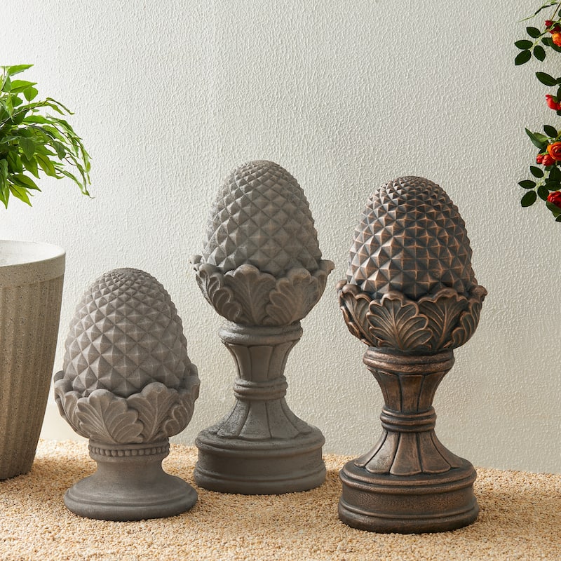 Glitzhome MGO Sand/Bronze Finish Blessings Artichoke Garden Statues Coastal Sculpture Quality-upgraded