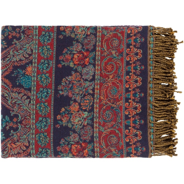 Sima Traditional Paisley Jacquard Throw. Opens flyout.