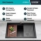 preview thumbnail 5 of 5, 33 Inch Lexicon Platinum Quartz Composite Drop-in Undermount Single Bowl Workstation Galaxy Black Kitchen Sink LP-750TM-K