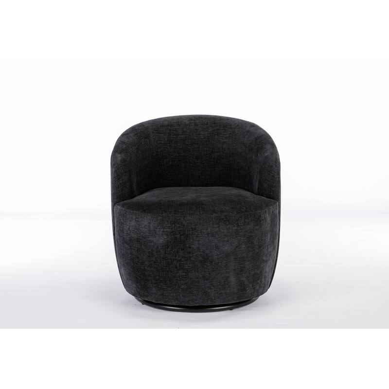 Chenille Fabric Swivel Accent Armchair Barrel Chair