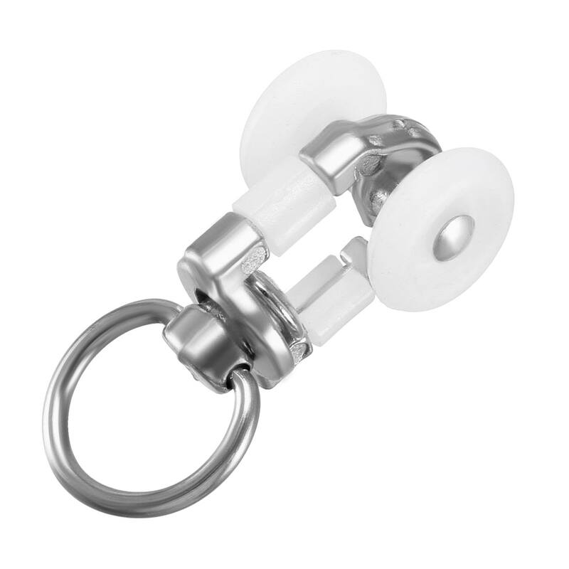 Curtain Track Rollers Plastic Twin Wheeled Carriers 14mm Dia 20 Pcs - White