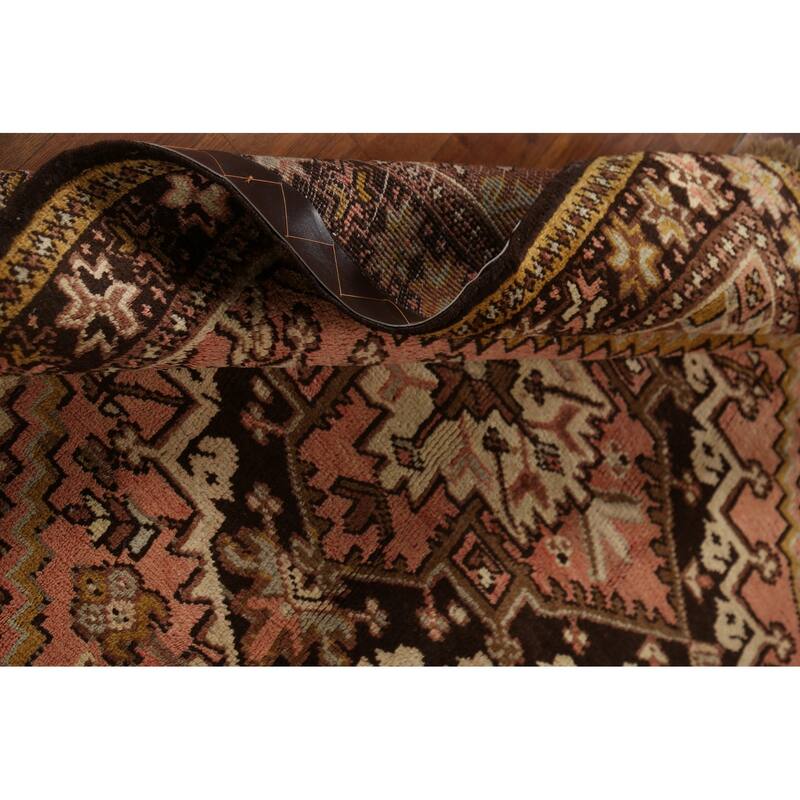 Geometric Heriz Persian Square Area Rug Handmade Wool Carpet - 4'7"x 5'5"