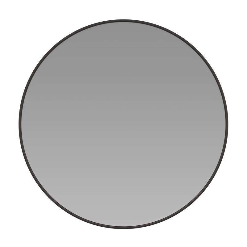 Accent Wall Mount Mirror with Metal Frame - Round Wall Mirror
