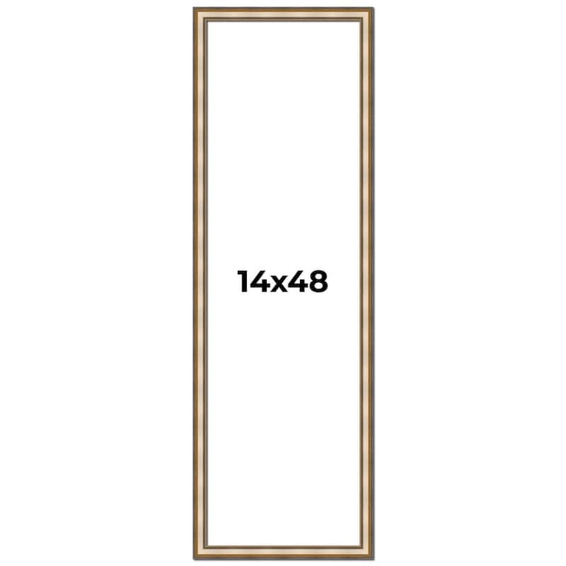 14x48 Frame Gold Solid Wood Shadow Box Width 1.5 Inches | Interior Frame Depth 2 3/8 Inches