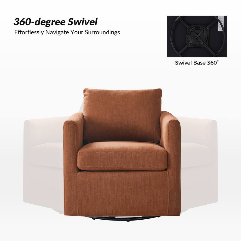 Erkenbald Modern 360-Degree Swivel Chair with Removable Slipcover Set of 2 by HULALA HOME