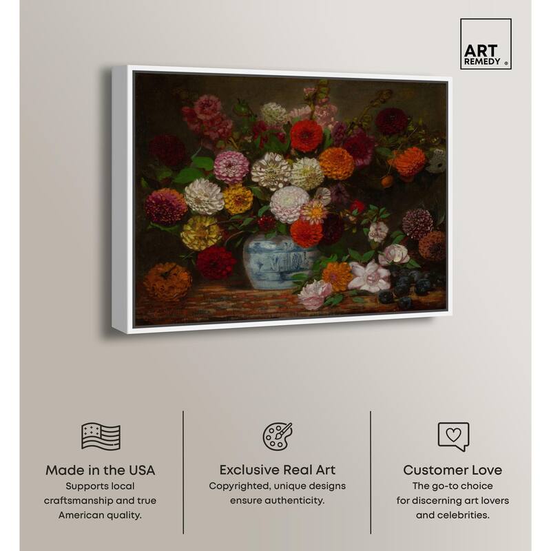 Still Life with Dahlias Canvas by Art Remedy