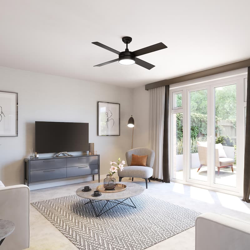 Moasis 48-inch 4 Blades Ceiling Fan with LED Lights and Remote Control