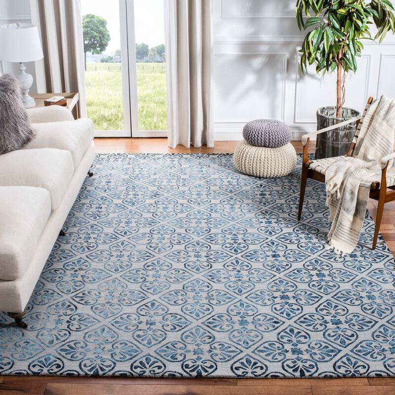 SAFAVIEH Handmade Dip Dye Sholeh Watercolor Vintage Boho Wool - 5' x 8' - Grey/Charcoal - Runner/Rectangle