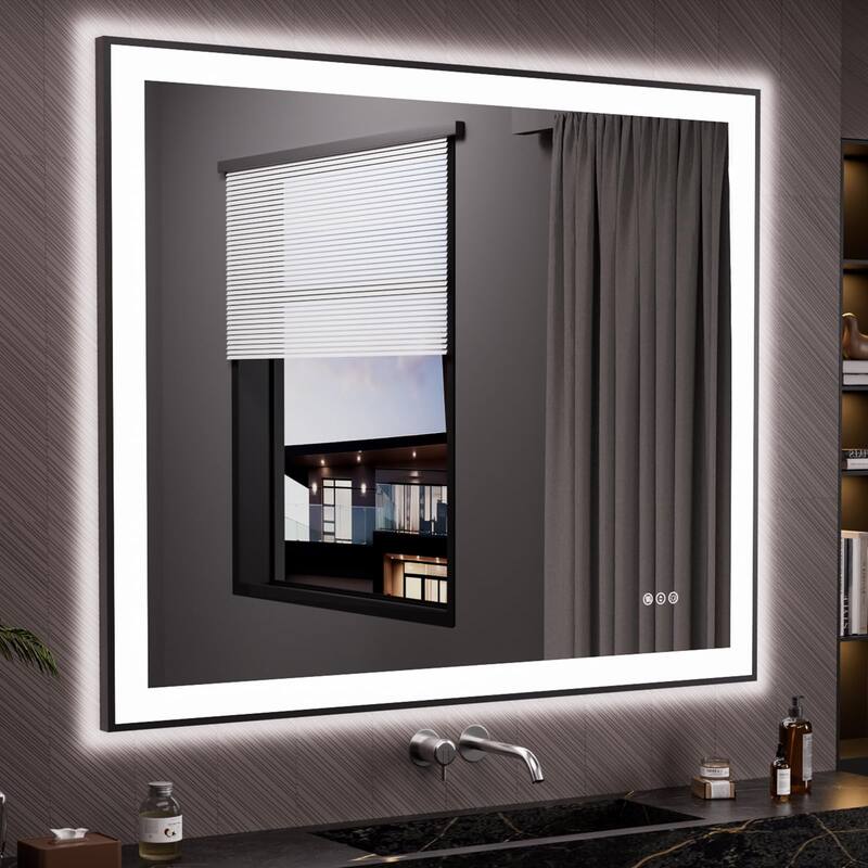 48x40 Inch Frameless LED Bathroom Mirror,Smart Mirror - White