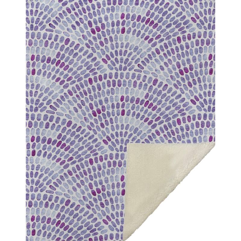 Premium Machine Washable ASB186 Modern Mosaic Sherpa Throw Blanket