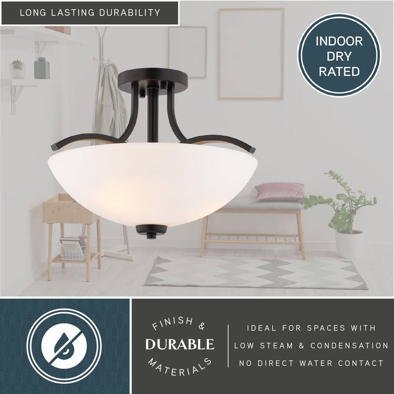 Vaxcel Lighting C0341 River Grove 3 Light 15" Wide LED Semi-Flush Bowl