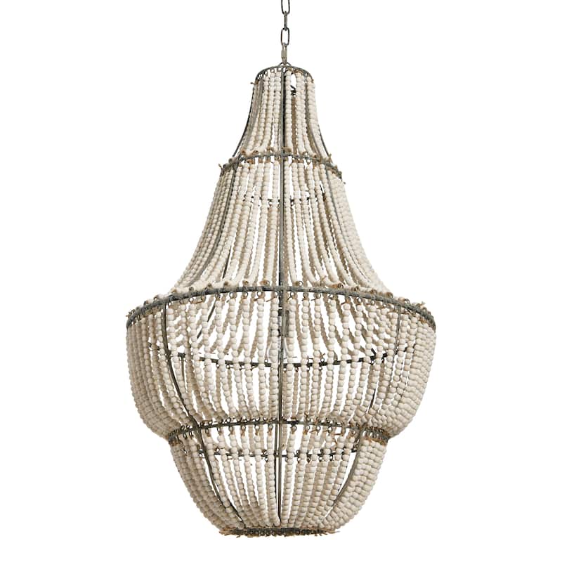 Draped Wood Bead Chandelier
