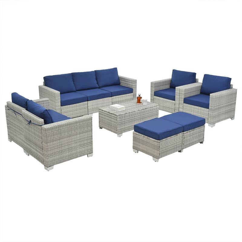 10 Piece PE Rattan Patio Furniture Set