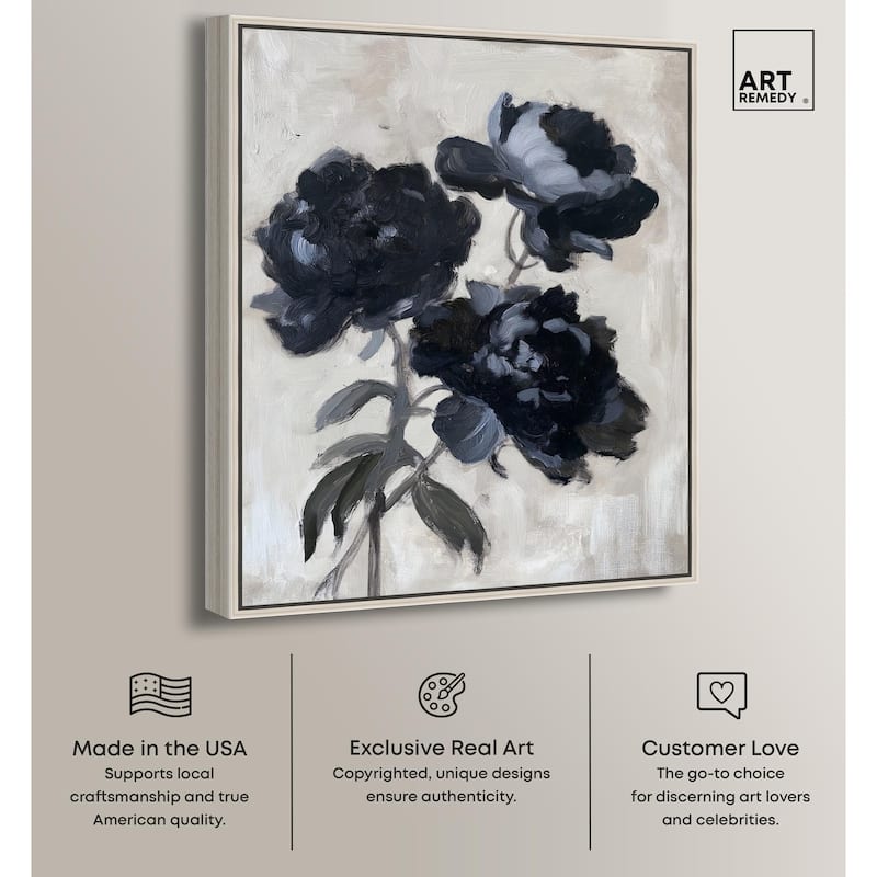 Peonies in Shadow Canvas by Art Remedy