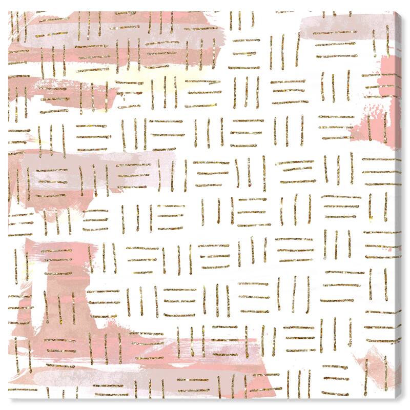 Wynwood Studio Canvas Abstract Rhythm in Blush White and Light Pink Modern & Contemporary Wall Art Canvas Print
