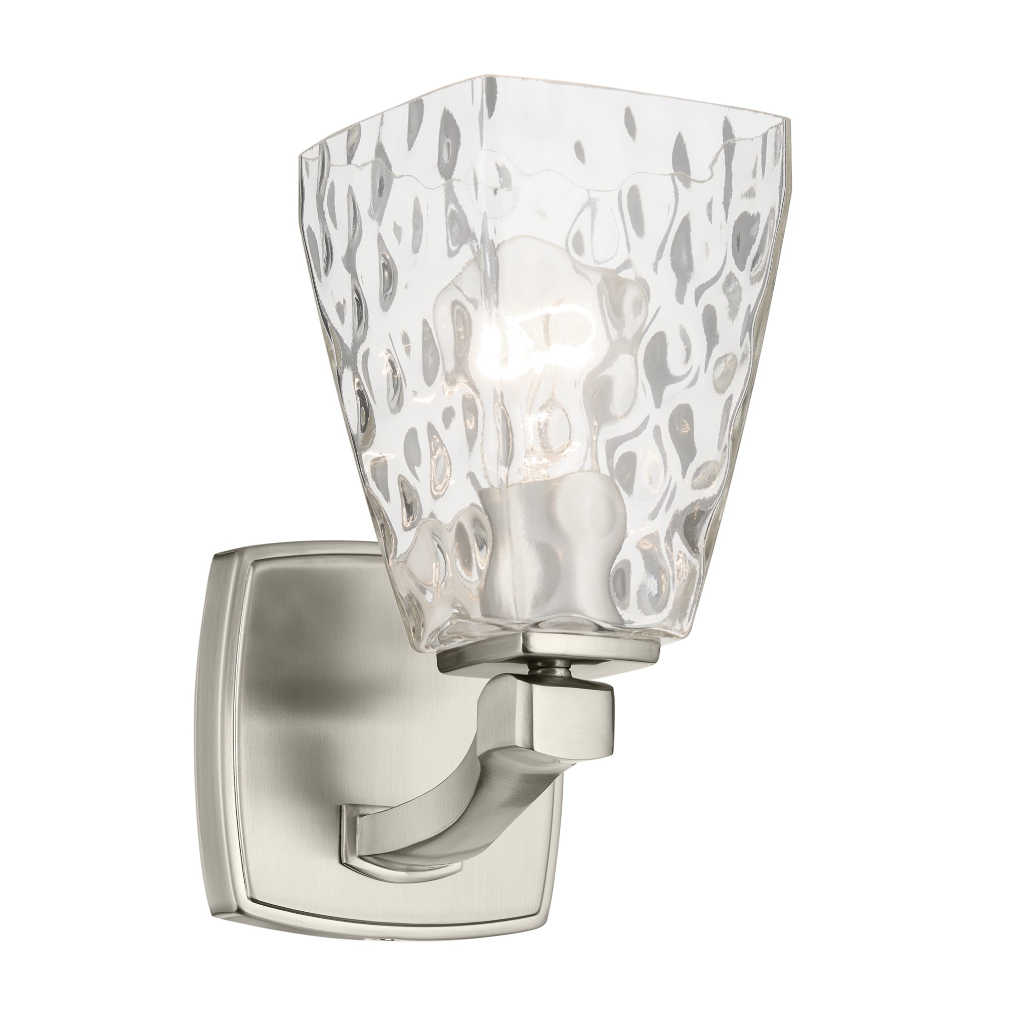 Kichler Lighting Marant 9.5" 1-Light Wall Sconce with Clear Water Glass in Brushed Nickel - Brushed Nickel