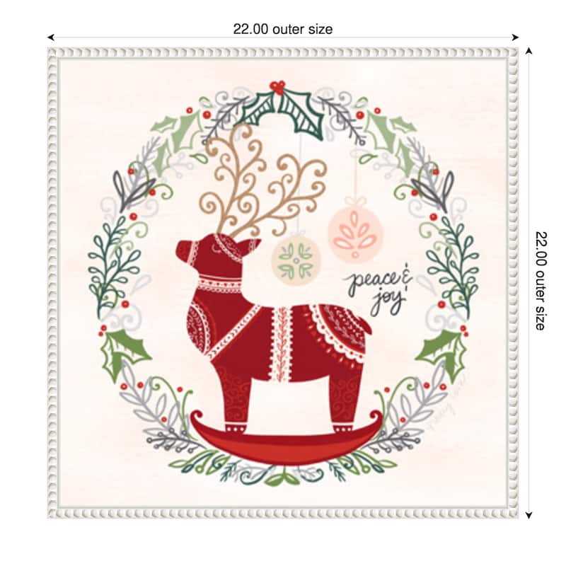 Hygge Christmas II by Noonday Design (22 x 22 in.), Framed Canvas Wall Art Print - Sylvie Beaded White