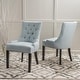 preview thumbnail 2 of 70, Cheney Contemporary Tufted Dining Chairs (Set of 2) by Christopher Knight Home - 21.50" L x 25.00" W x 36.00" H Light Sky