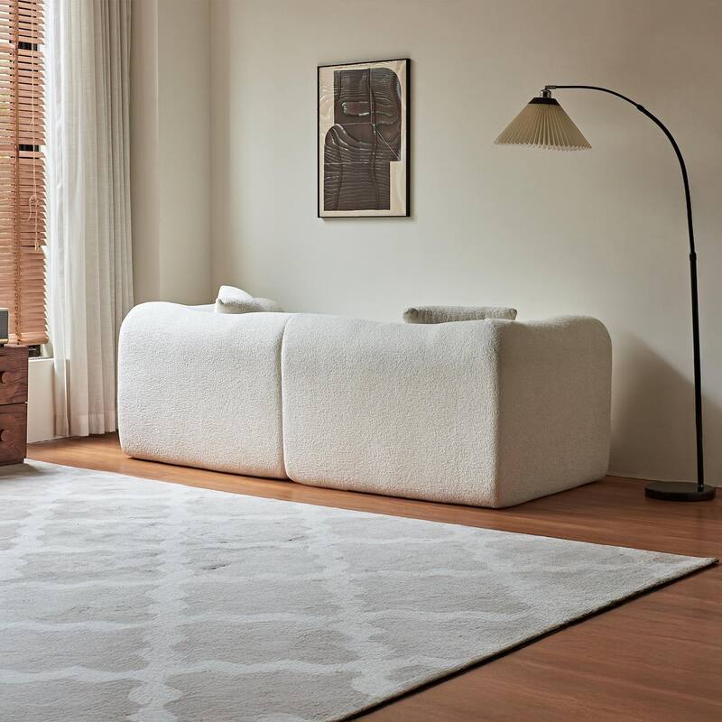 Velvet 2-Seater Sofa Couch, Chaise Lounge Sofa with High-Density Cushions, Corduroy Loveseat Sofa Recliner Sofa