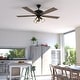 preview thumbnail 6 of 9, Clybourn 52 in. Bronze Ceiling Fan with Reversible Driftwood-Dark Maple Blades, 3-Light LED Wire Caged Light Kit and Pull Chain