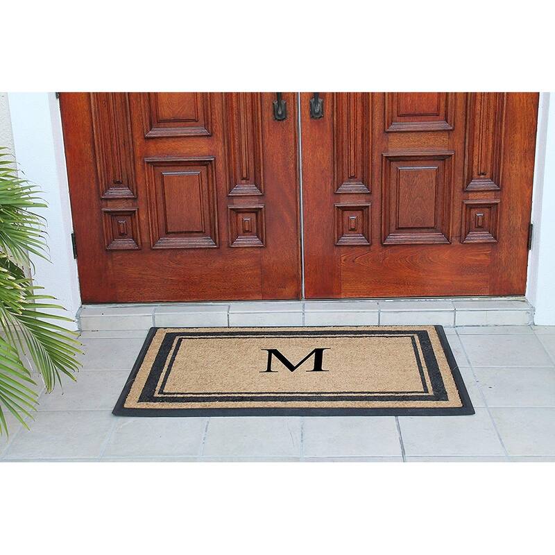 A1HC Markham Border Natural Flocked Rubber Large Doormat 30"x48"