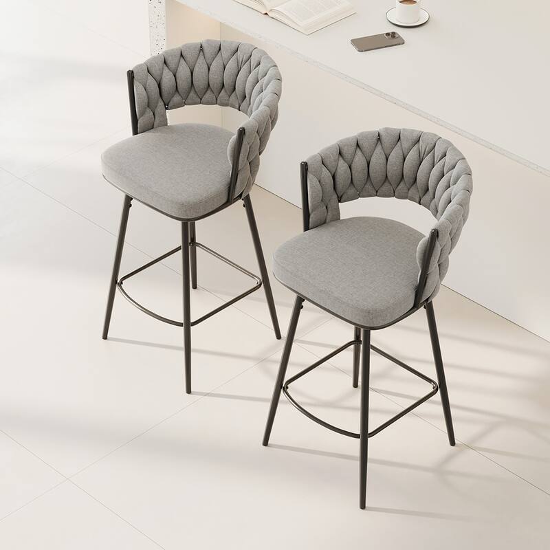 360°Swivel Bar Chairs With cushioned - Grey