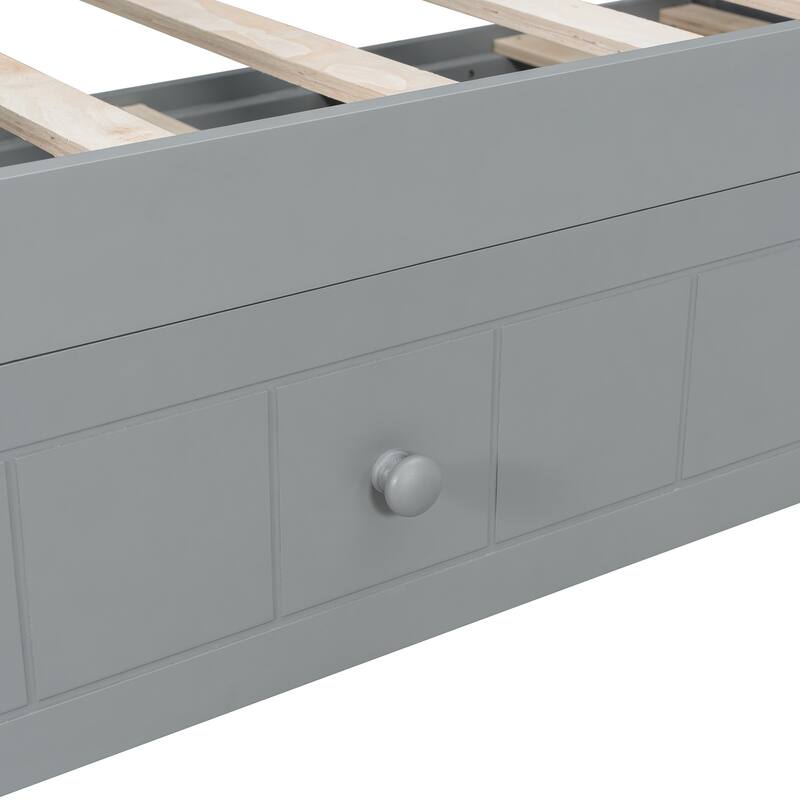 Twin Size Canopy Daybed with Trundle Solid Wood and MDF Frame