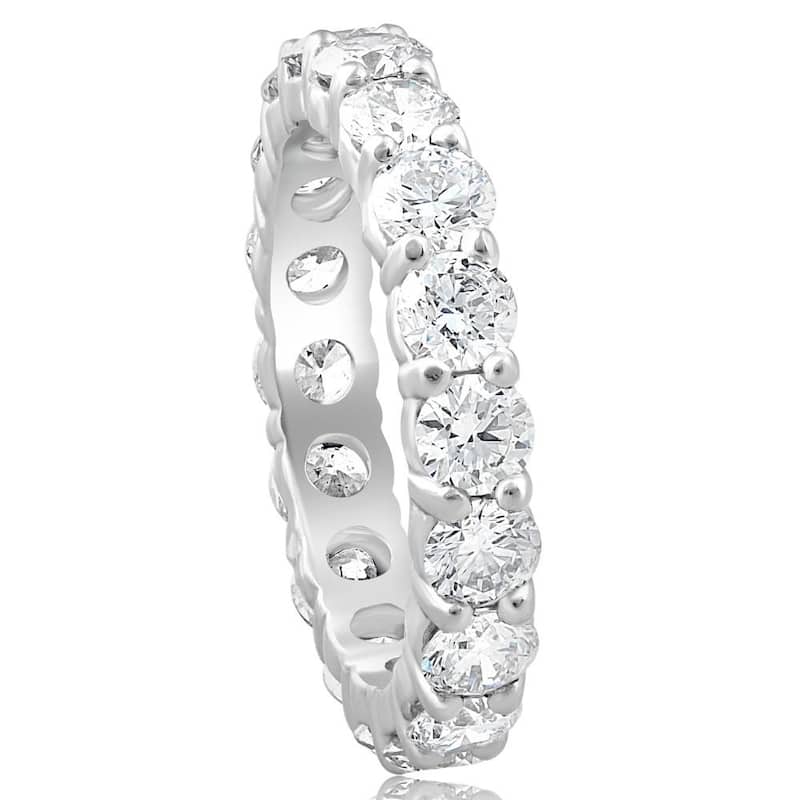 Platinum 3Ct Diamond Eternity Wedding Ring Lab Grown 14k White Gold