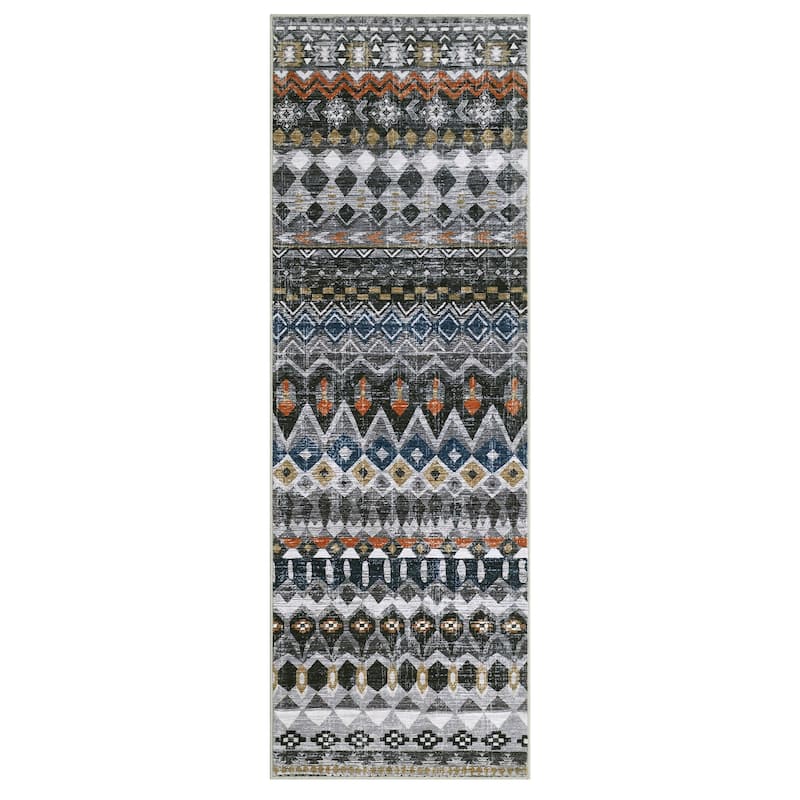 Garvee Boho Geo Low Pile Foldable Area Rug