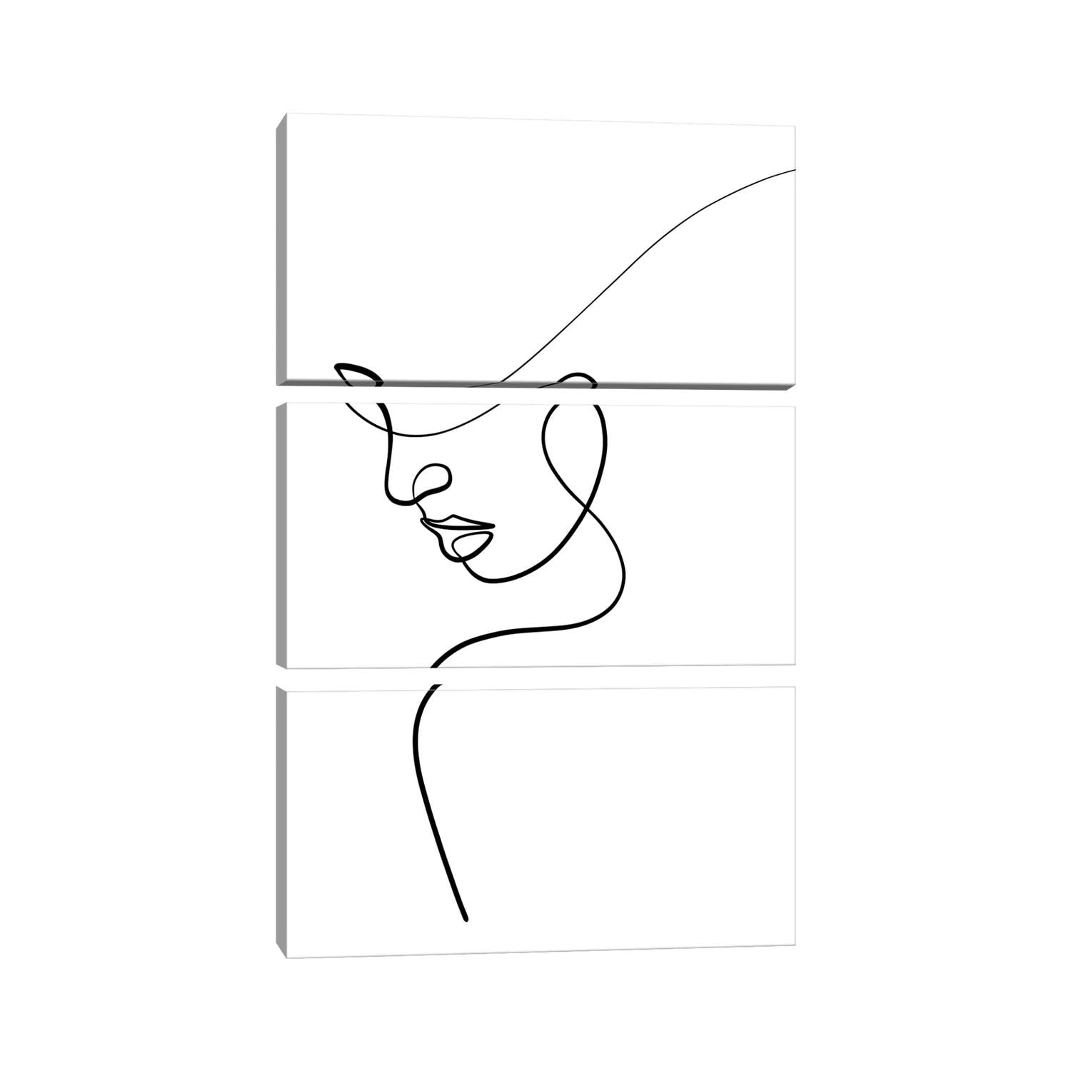 iCanvas One Line Woman by Dane Khy 3-Piece Canvas Wall Art Set - Bed Bath  & Beyond - 33005911