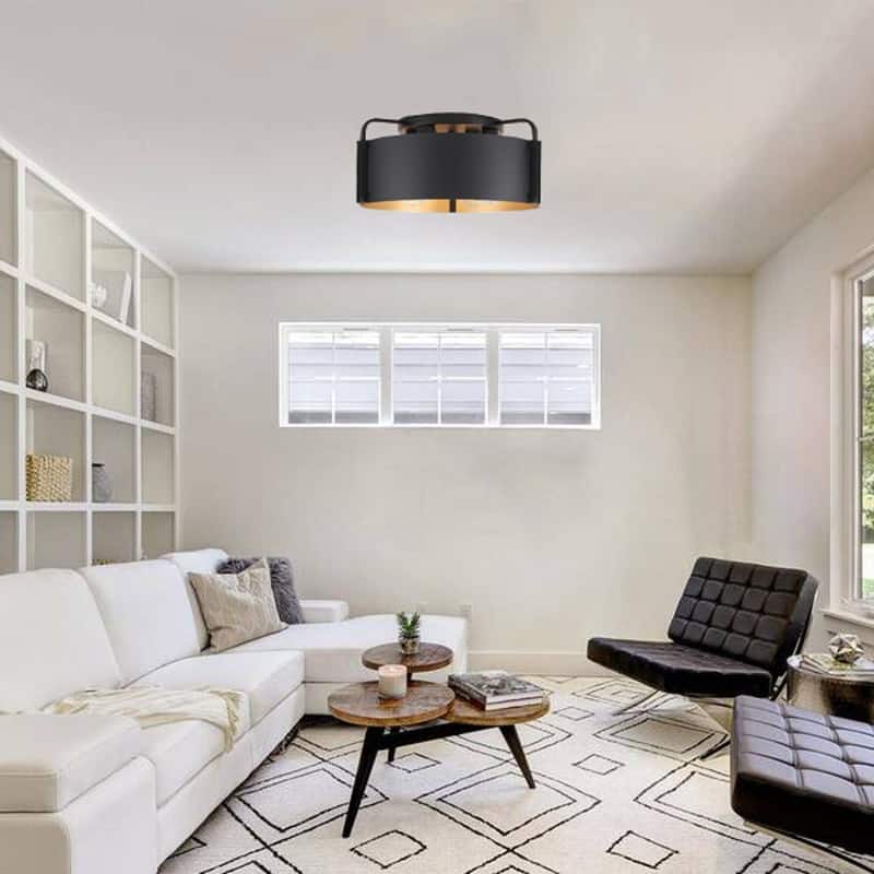 4 Light bulbs light black gold light fixture metal ceiling light - N/A