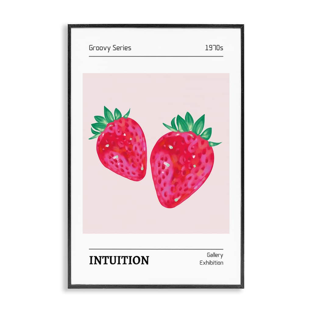 Stupell Intuition Phrase Strawberries Framed Giclee Art Design By LSR Design Studio